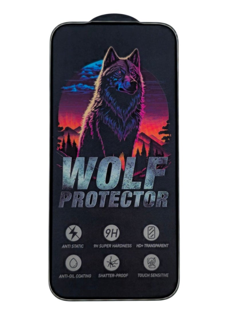 Wolf IPhone 17 Pro Max Wolf ESD Anti Static 9H Premium Tempered Glass Screen Protector With Black Frame - Image 1